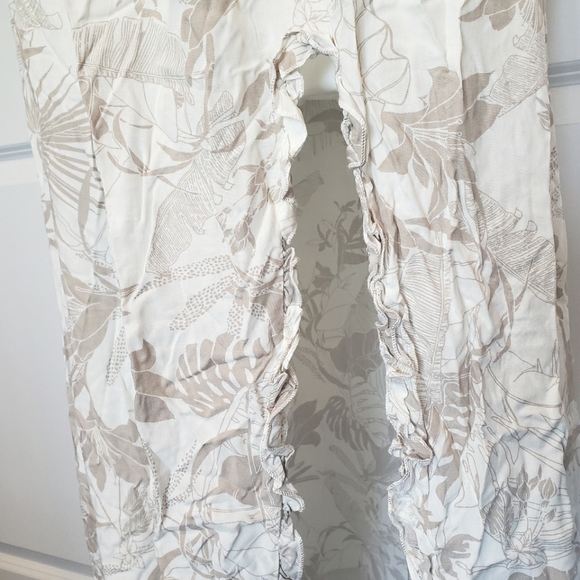 NWT Surf Gypsy Tan White Tropical Floral Strapless Slit Maxi Dress Swim Cover S - Picture 6 of 11